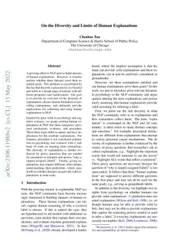 On the Diversity and Limits of Human Explanations