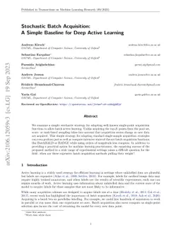 Stochastic Batch Acquisition: A Simple Baseline for Deep Active Learning