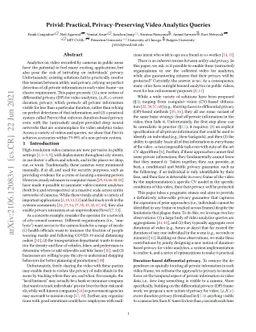 Privid: Practical, Privacy-Preserving Video Analytics Queries