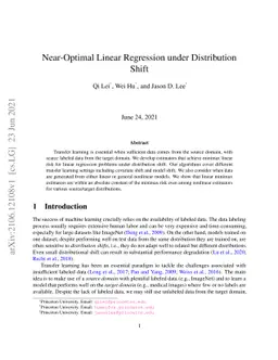 Near-Optimal Linear Regression under Distribution Shift