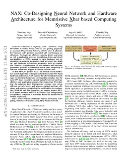 NAX: Co-Designing Neural Network and Hardware Architecture for
  Memristive Xbar based Computing Systems