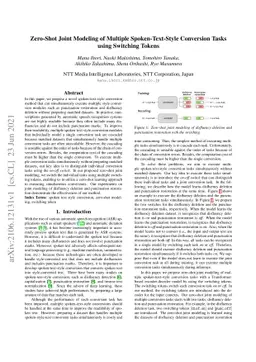 Zero-Shot Joint Modeling of Multiple Spoken-Text-Style Conversion Tasks
  using Switching Tokens