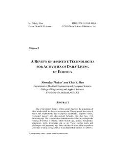 A Review of Assistive Technologies for Activities of Daily Living of
  Elderly
