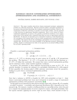 Bayesian Joint Chance Constrained Optimization: Approximations and
  Statistical Consistency