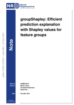 groupShapley: Efficient prediction explanation with Shapley values for
  feature groups