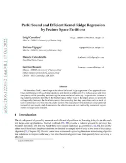 ParK: Sound and Efficient Kernel Ridge Regression by Feature Space
  Partitions