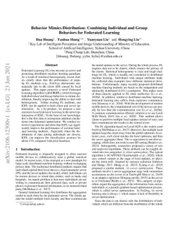 Behavior Mimics Distribution: Combining Individual and Group Behaviors
  for Federated Learning