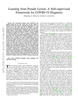 Learning from Pseudo Lesion: A Self-supervised Framework for COVID-19
  Diagnosis