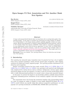 Open Images V5 Text Annotation and Yet Another Mask Text Spotter