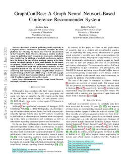 GraphConfRec: A Graph Neural Network-Based Conference Recommender System