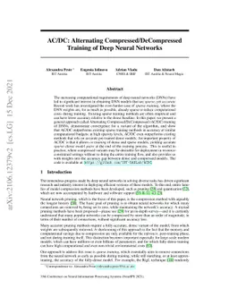 AC/DC: Alternating Compressed/DeCompressed Training of Deep Neural
  Networks