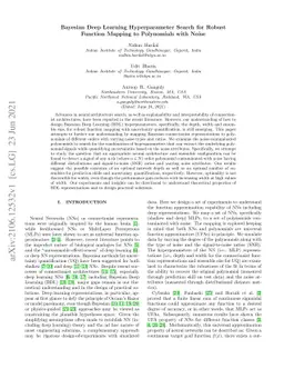 Bayesian Deep Learning Hyperparameter Search for Robust Function Mapping
  to Polynomials with Noise