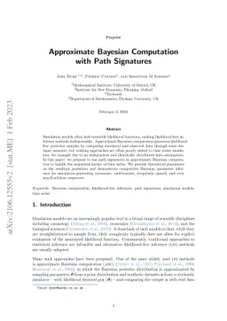 Approximate Bayesian Computation with Path Signatures