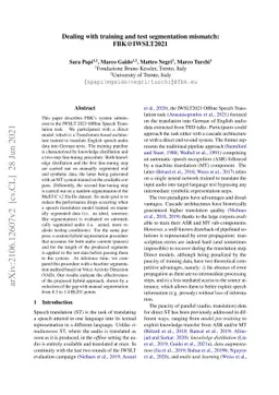 Dealing with training and test segmentation mismatch: FBK@IWSLT2021