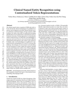 Clinical Named Entity Recognition using Contextualized Token
  Representations