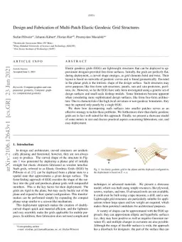 Design and Fabrication of Multi-Patch Elastic Geodesic Grid Structures