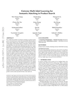 Extreme Multi-label Learning for Semantic Matching in Product Search