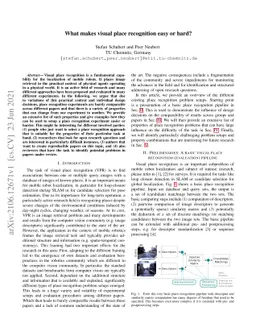 What makes visual place recognition easy or hard?