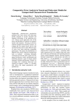 Comparative Error Analysis in Neural and Finite-state Models for
  Unsupervised Character-level Transduction