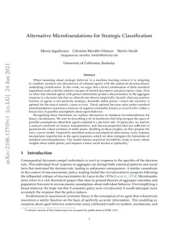 Alternative Microfoundations for Strategic Classification