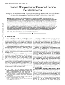 Feature Completion for Occluded Person Re-Identification