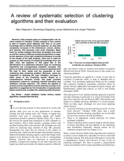 A review of systematic selection of clustering algorithms and their
  evaluation