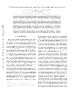 Accelerating variational quantum algorithms with multiple quantum
  processors