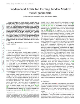 Fundamental limits for learning hidden Markov model parameters