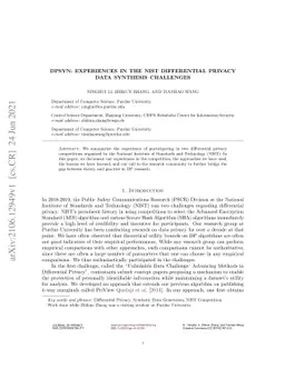 DPSyn: Experiences in the NIST Differential Privacy Data Synthesis
  Challenges