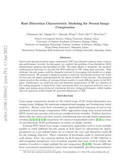 Rate Distortion Characteristic Modeling for Neural Image Compression