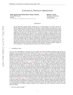 Continual Novelty Detection