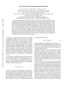 Tensor networks for unsupervised machine learning