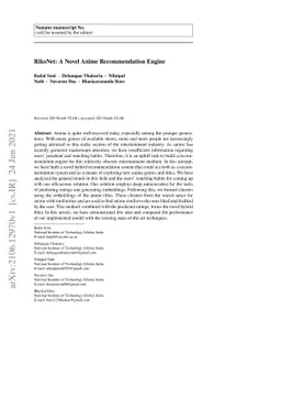 RikoNet: A Novel Anime Recommendation Engine