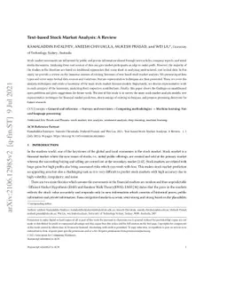 Stock Market Analysis with Text Data: A Review