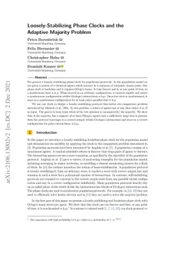 Loosely-Stabilizing Phase Clocks and the Adaptive Majority Problem