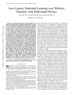 Low-Latency Federated Learning over Wireless Channels with Differential
  Privacy