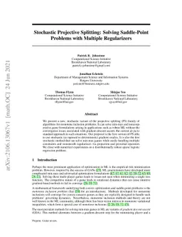 Stochastic Projective Splitting: Solving Saddle-Point Problems with
  Multiple Regularizers