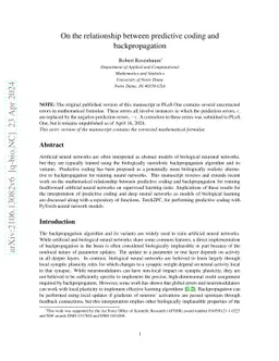 On the relationship between predictive coding and backpropagation