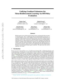 Unifying Gradient Estimators for Meta-Reinforcement Learning via
  Off-Policy Evaluation
