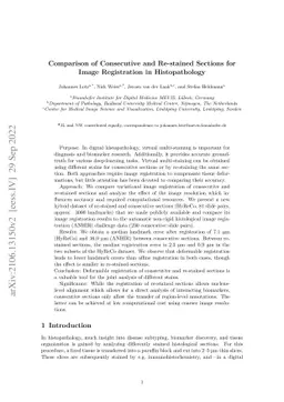 Comparison of Consecutive and Re-stained Sections for Image Registration
  in Histopathology