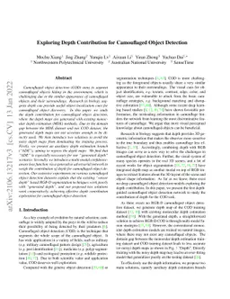 Exploring Depth Contribution for Camouflaged Object Detection