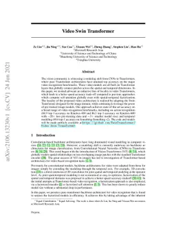 Video Swin Transformer