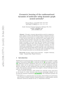 Geometric learning of the conformational dynamics of molecules using
  dynamic graph neural networks