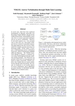 VOGUE: Answer Verbalization through Multi-Task Learning