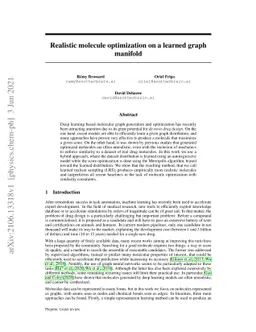 Realistic molecule optimization on a learned graph manifold