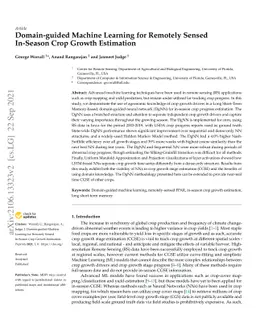 Domain-guided Machine Learning for Remotely Sensed In-Season Crop Growth
  Estimation