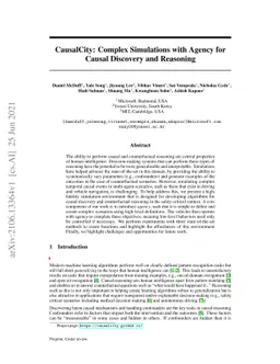 CausalCity: Complex Simulations with Agency for Causal Discovery and
  Reasoning