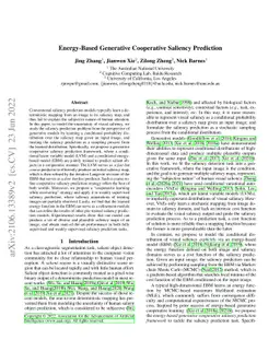 Energy-Based Generative Cooperative Saliency Prediction