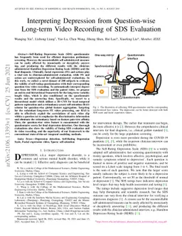 Interpreting Depression From Question-wise Long-term Video Recording of
  SDS Evaluation