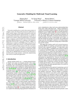 Generative Modeling for Multi-task Visual Learning